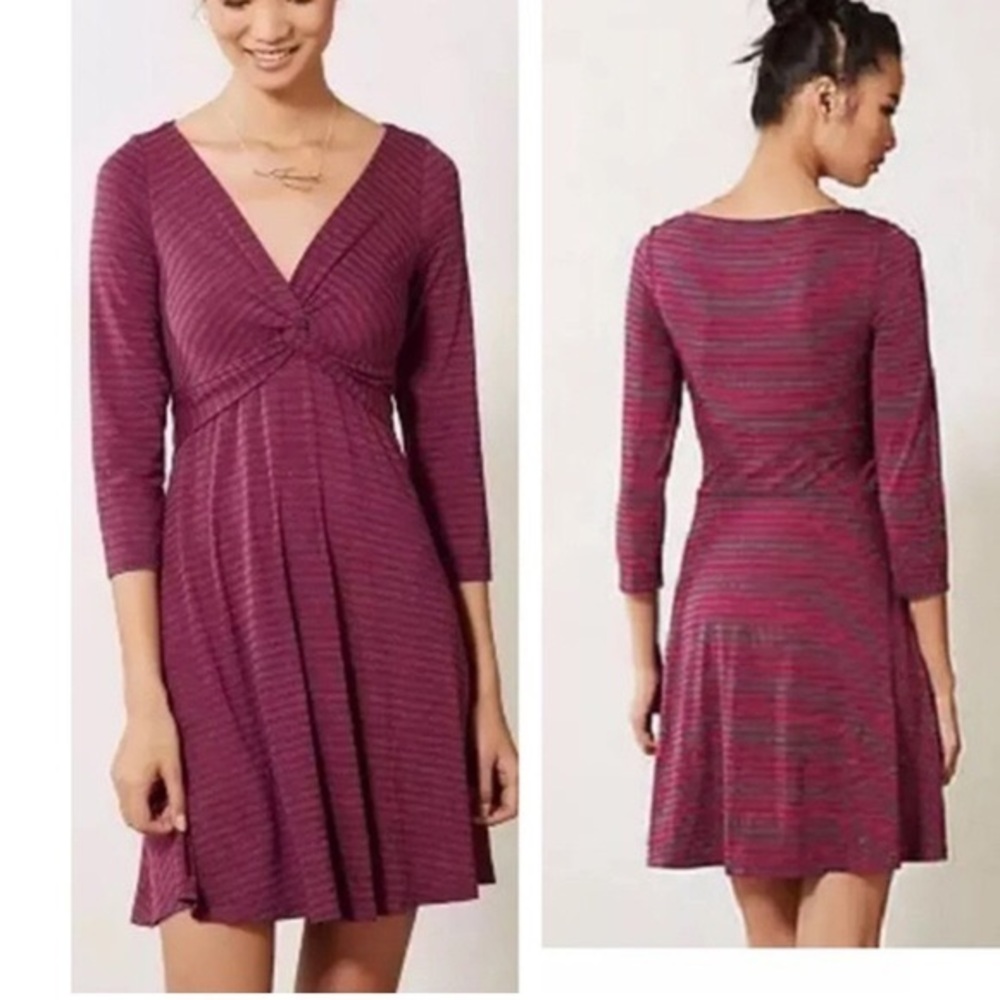 Anthropologie Jersey Knot Striped Dress [XS]